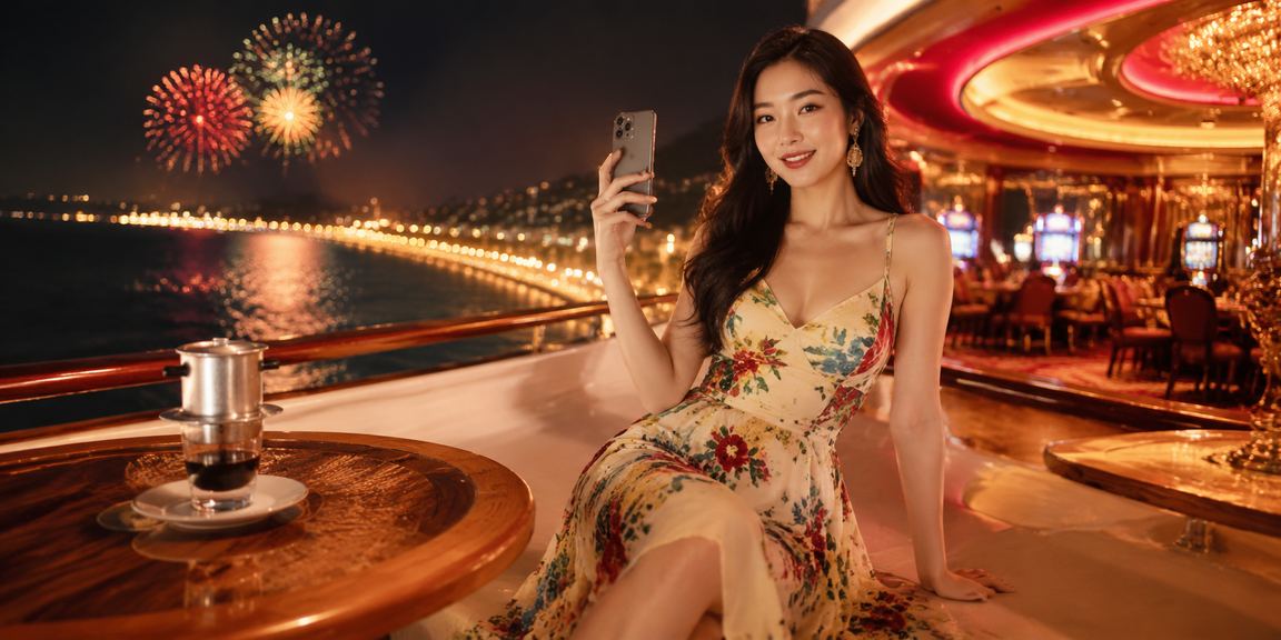 Người dùng Mũi Né thưởng thức cà phê và chơi casino mobile
